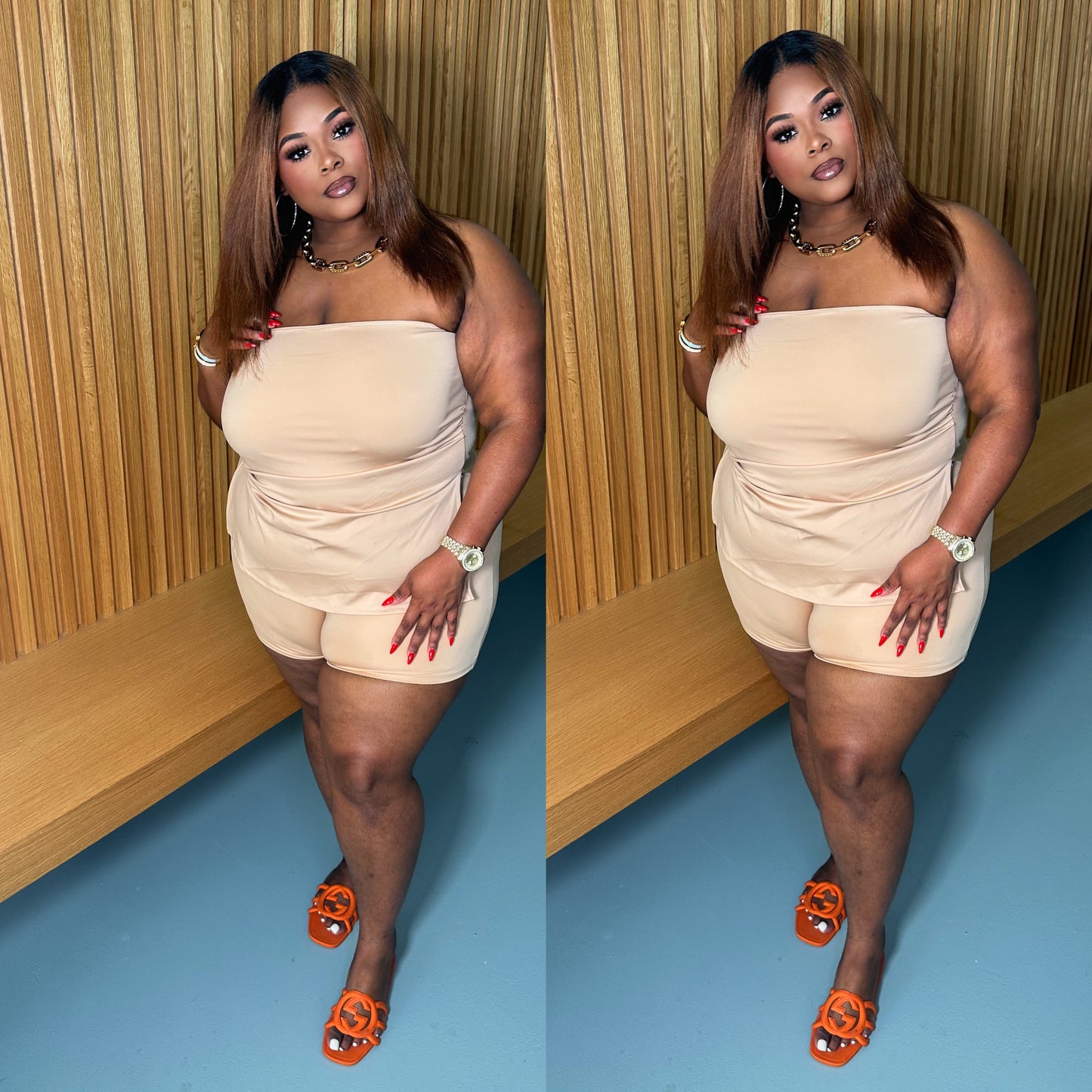 Casual Short Set (Khaki)