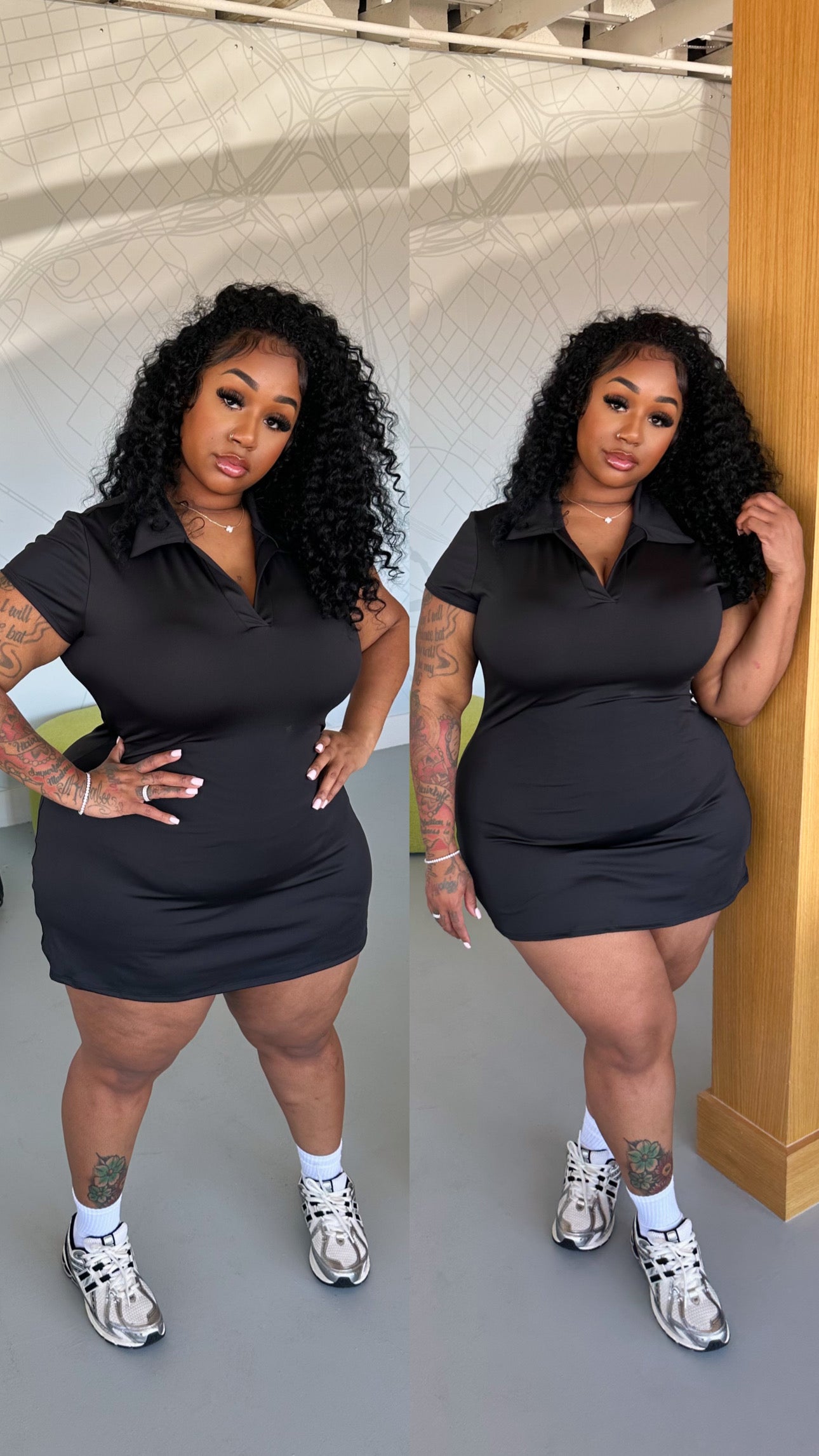 Classic Collared Dress (Black)