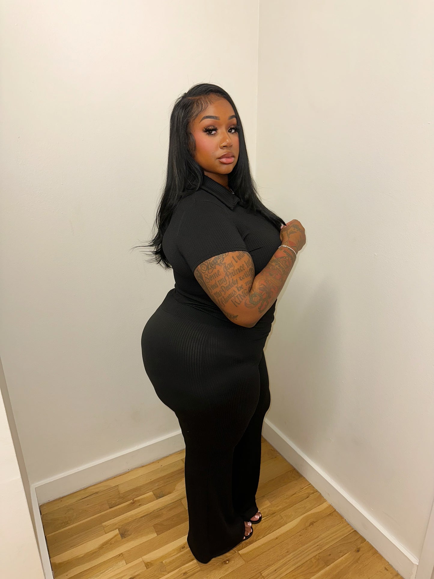 So Ribbed Set (Black)