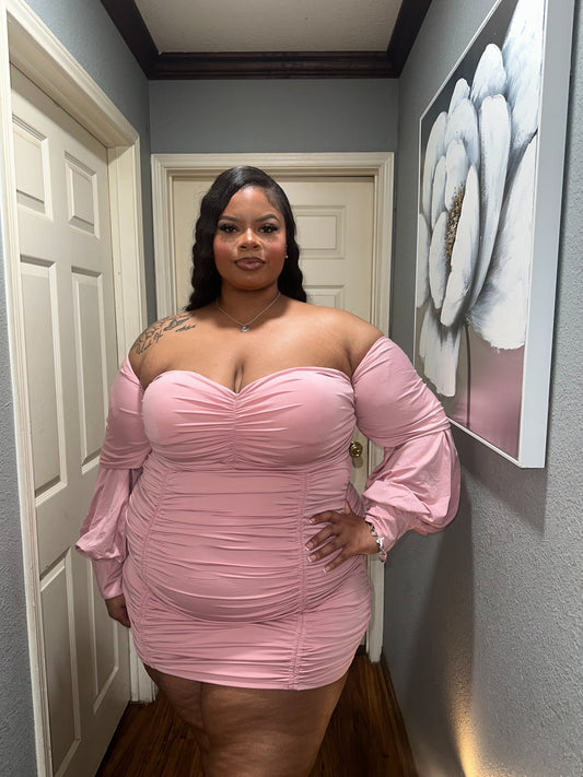 Runched Dress (Pink)