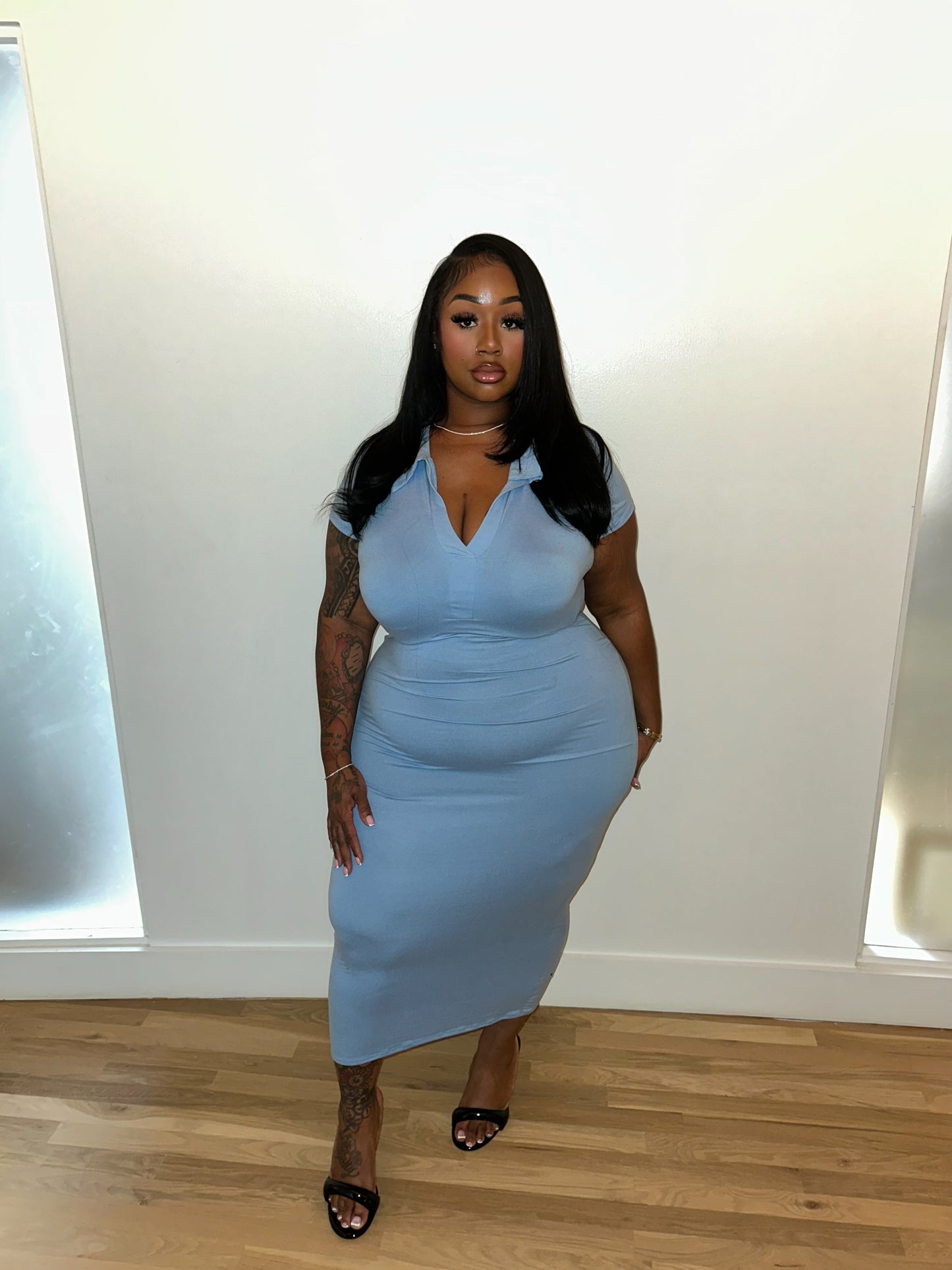Demi Midi Dress (Blue)
