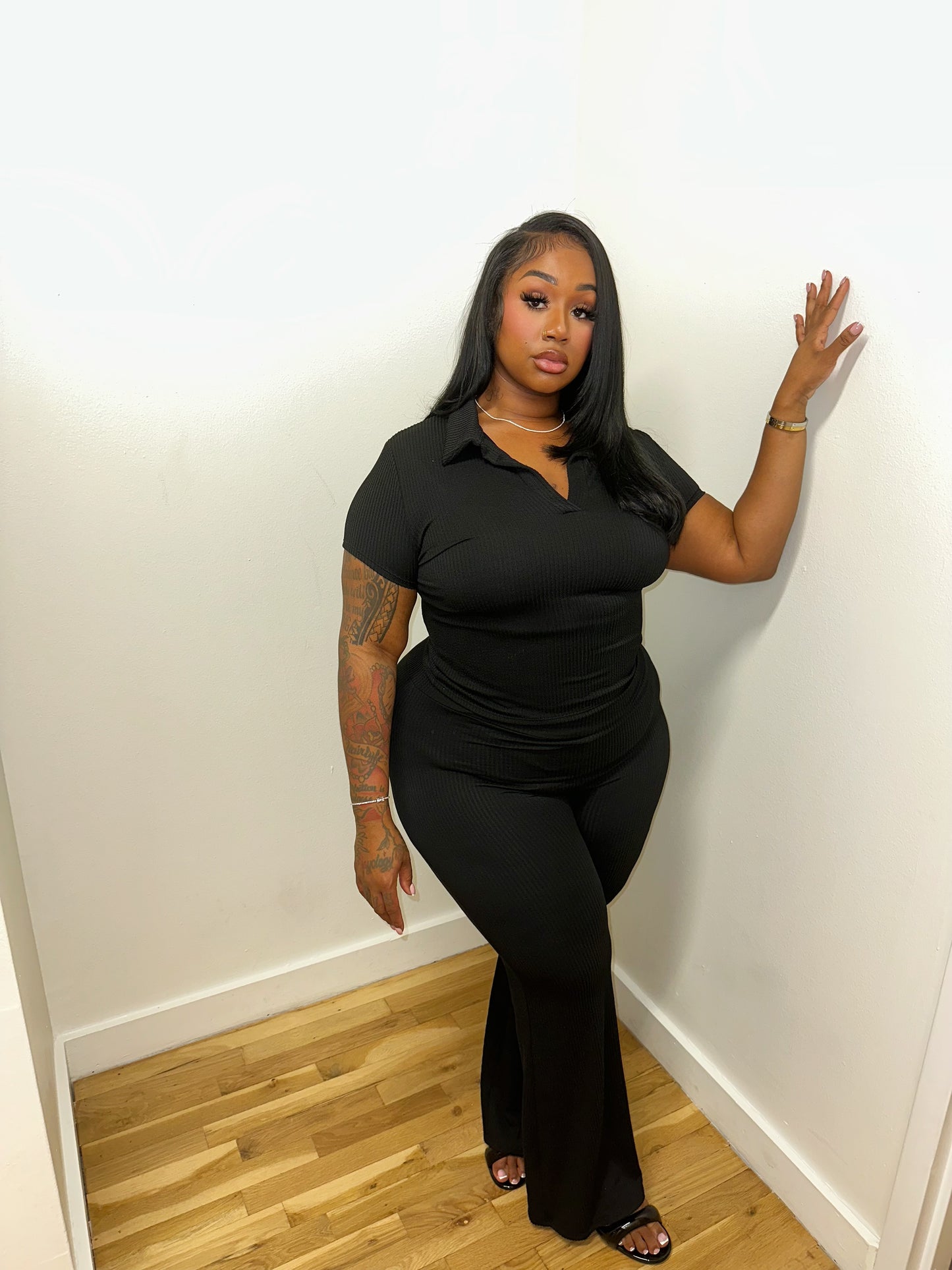 So Ribbed Set (Black)