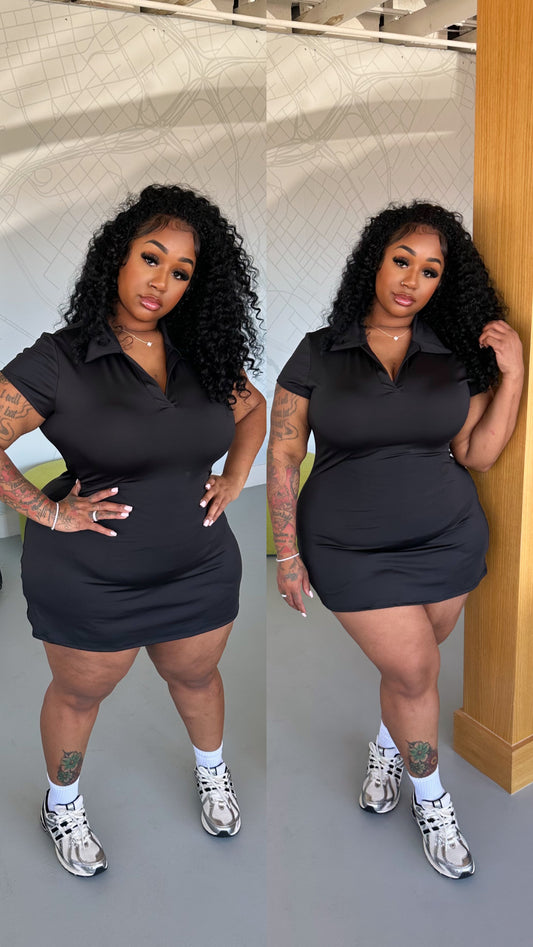 Classic Collared Dress (Black)