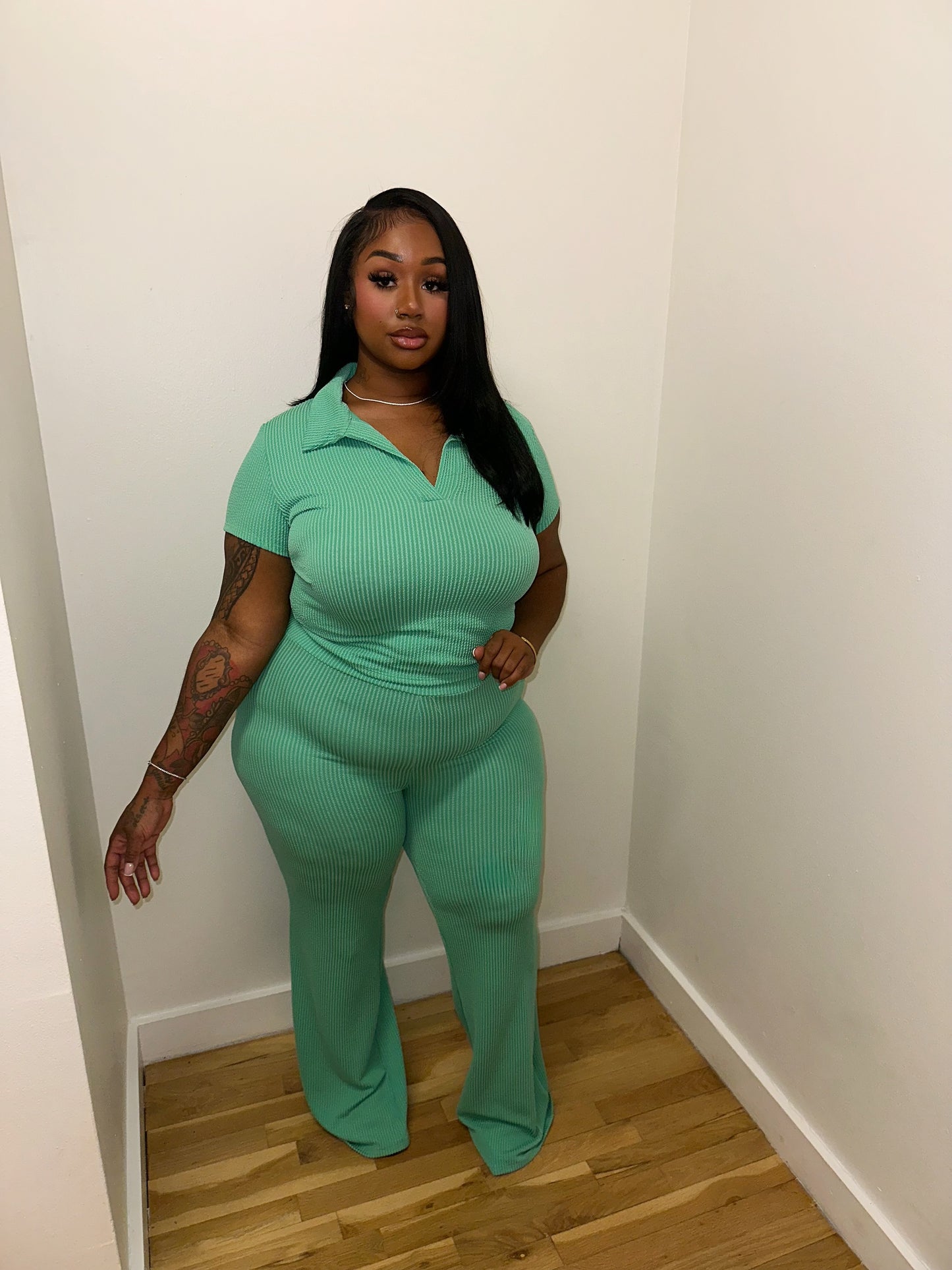 So Ribbed Set (Green)