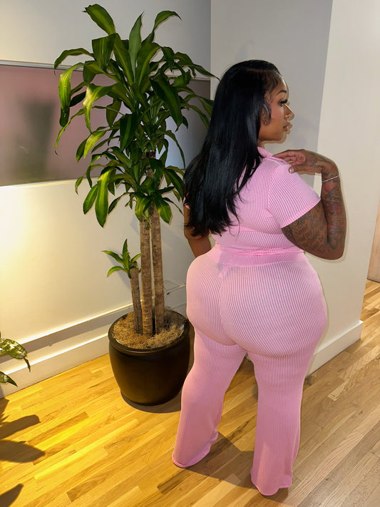 So Ribbed Set (Pink)