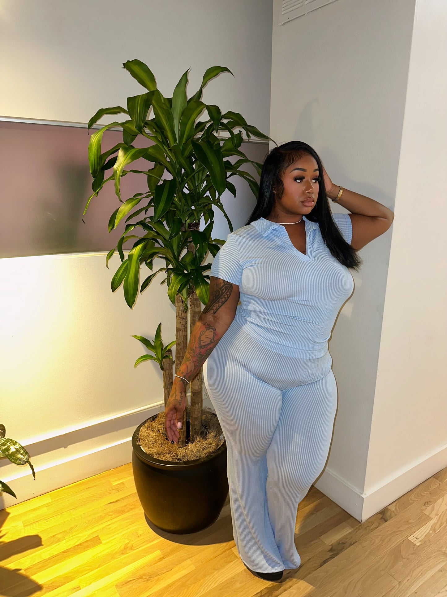 So Ribbed Set (Blue)