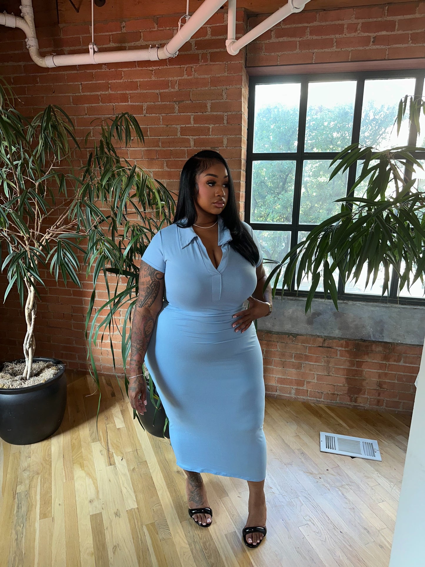 Demi Midi Dress (Blue)