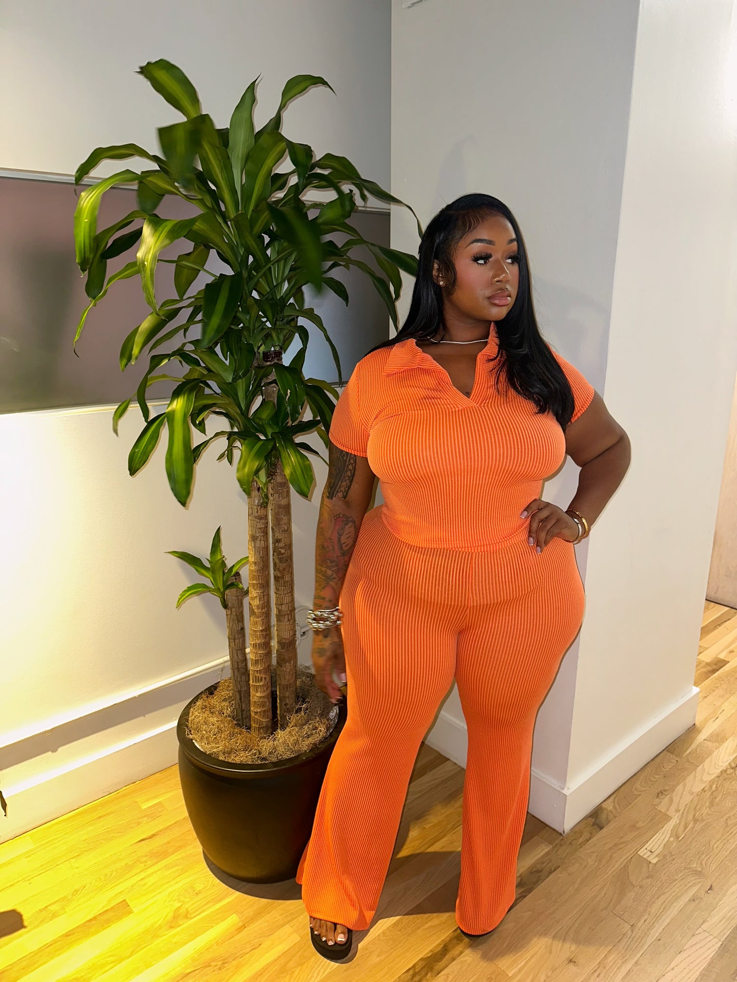 So Ribbed Set (Orange)